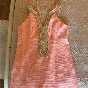 Lilly Pulitzer Pink Dress Gold Detail